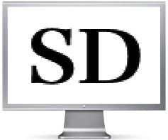 SDビデオ（ワイド）をHDTV上で再生した場合（概念図）